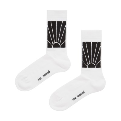 Gosha rubchinskiy sunrise logo cotton socks white/black - Thumbnail 2