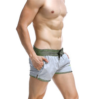 Gray men's fashion low rise sports gym running athletics quick dry causal shorts #1024 - Thumbnail 3
