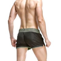Black Men's fashion low rise sports gym running athletics quick dry causal shorts #1024 - Thumbnail 2