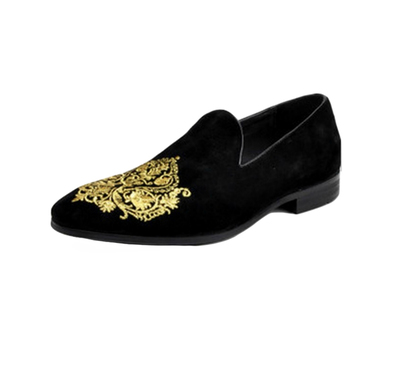 Handmade Mens Black Loafer Style Velvet Boots Shoes Shoes