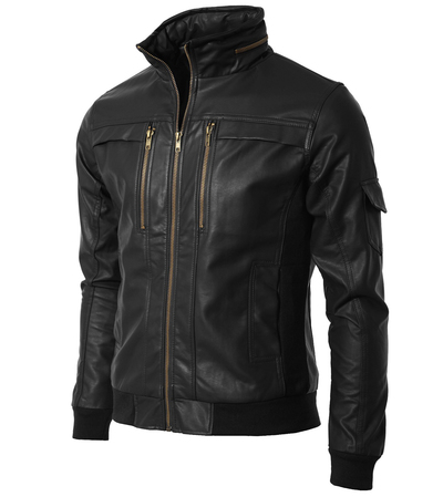 Men Bomber Leather jacket, Mens New Fashion Leather Jacket