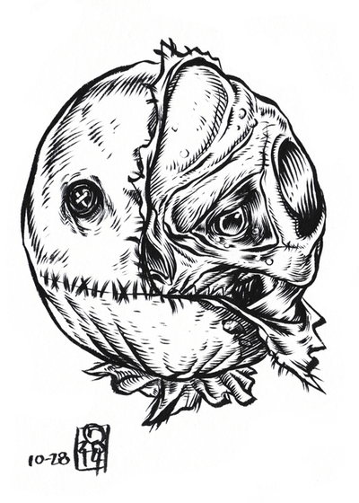 INKtober 2014 MadBalls original art 10-28