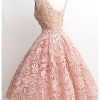 Charming  lace short prom dress,homecoming dresses,graduation dress - Thumbnail 2