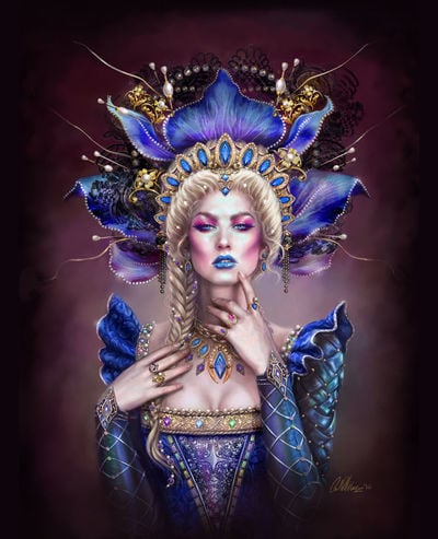 Queen Roethaba Fantasy Portrait Canvas Print 16x20 in