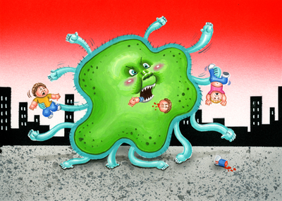 BARRY Bacteria / Super Bac-TERRY Final Art - Garbage Pail Kids 2017 Adam-geddon