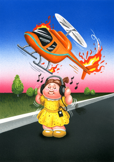 HARRIET Headphones / Loud LUCY Final Art - Garbage Pail Kids 2017 Adam-geddon