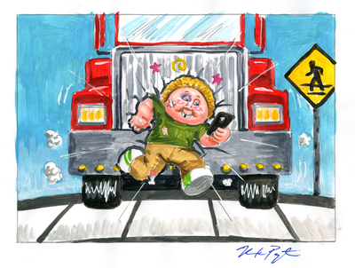 Pedestr-IAN / Obsessed JESS Color Rough - Garbage Pail Kids 2017 Adam-geddon