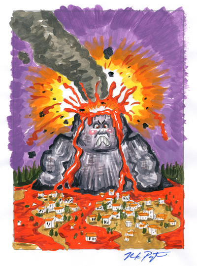 VAL Cano / Erupt TINA Color Rough - Garbage Pail Kids 2017 Adam-geddon