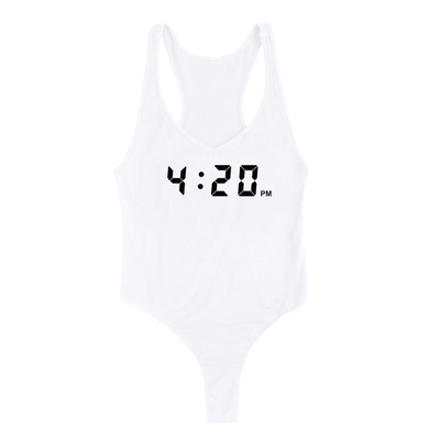 SNAPCHAT 4:20PM BODYSUIT WHITE