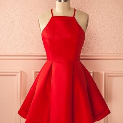 Cute red short prom dress,red homecoming dresses - Thumbnail 4