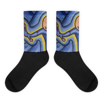 Gen's Raspberries Black foot socks by Michael David