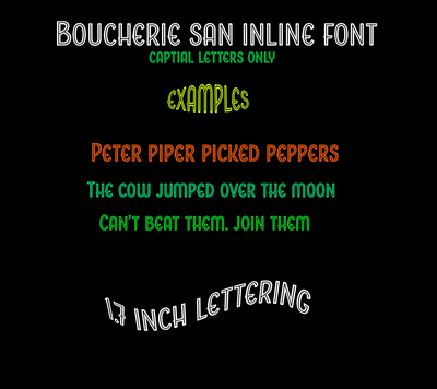 Outdoor vinyl lettering Boucherie inline font name decal number decal