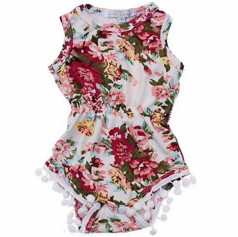 Floral Pom Pom Romper