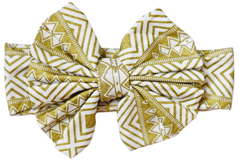 Gold Shimmer Messy Bow Headwrap