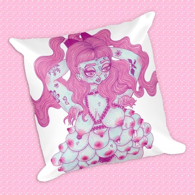 Goddess Of Boobies Throw Pillow