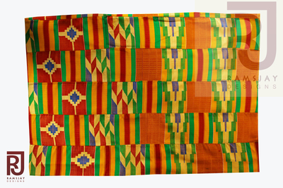 Handwoven Multicoloured Kente Cloth Kente Ashanti Kente Ghana Kente 6 yards