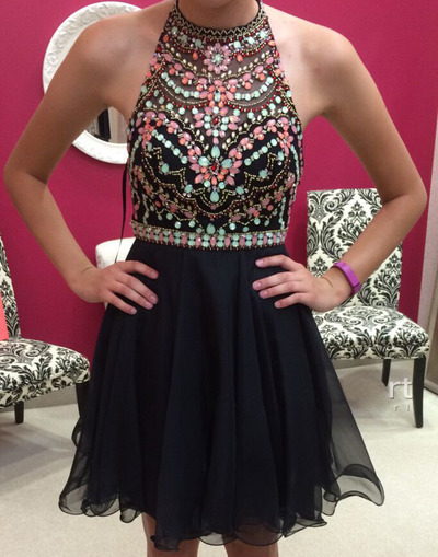 Homecoming Dress,Chiffon Homecoming Dress,Black Homecoming Dress,Fitted Homecoming Dress,Short Prom Dress