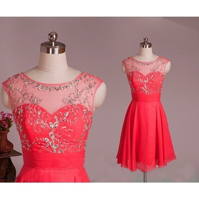 Homecoming dress, coral homecoming dress, short homecoming dress, best homecoming dress - 149