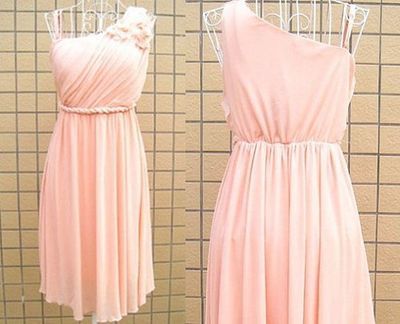 Blush Pink Homecoming Dress,One Shoulder Homecoming Dresses,Homecoming Gowns,Prom Gown,Blush Pink Sweet 16 Dress - 163