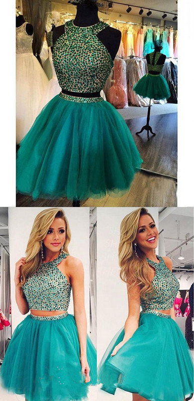 Green Homecoming Dress,Chiffon Homecoming Dresses,Chiffon Homecoming Dress,Backless Party Dress,Open Back Prom Gown - 138