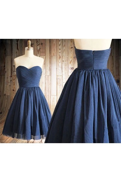 2017 Homecoming Dress,Navy Blue Homecoming Dresses,Tulle Homecoming Dress,Party Dress,Prom Gown - 190