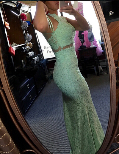 Lace Mermaid Real Made Prom Dresses,Long Evening Dresses,Prom Dresses On Sale,L38 - 261