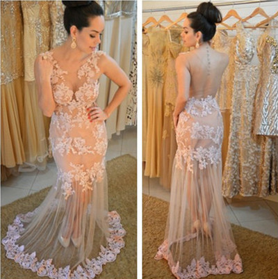 Charming Lace Real Made Prom Dresses,Long Evening Dresses,Prom Dresses On Sale,L29 - 267