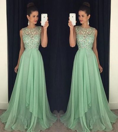 A-Line Charming Prom Dresses,Long Evening Dresses,Beading Prom Dresses On Sale, T100 - 371