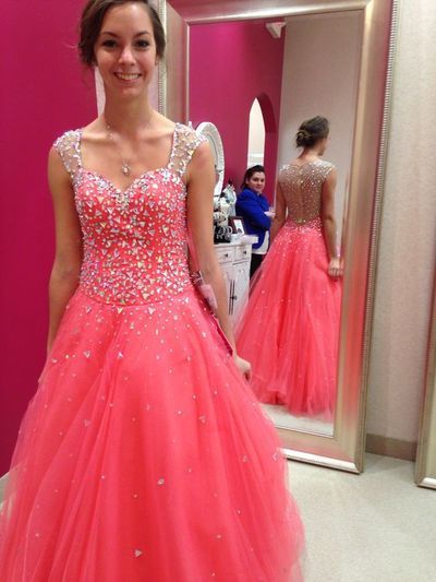Beading A-Line Real Made Prom Dresses,Long Evening Dresses,Prom Dresses On Sale, D89 - 367