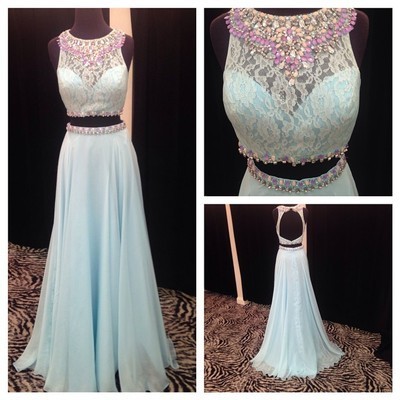 Two Pieces Beading Real Made Prom Dresses,Long Evening Dresses,Prom Dresses On Sale, D71 - 362
