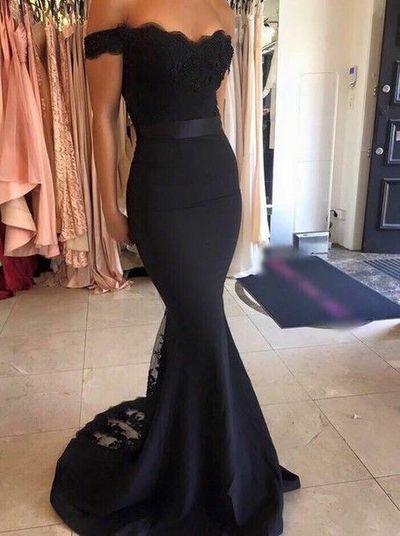 Black Lace Real Made Prom Dresses,Long Evening Dresses,Prom Dresses On Sale, T136 - 389