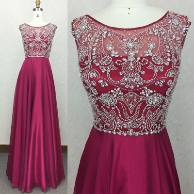 Real Made Beading Charming A-Line Prom Dresses,Long Evening Dresses,Prom Dresses On Sale, T86 - 423