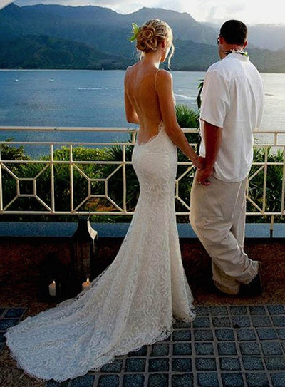 Spaghetti straps Sexy Backless Beach Wedding Dresses,Long Wedding Dresses,Backless Wedding Dresses On Sale, W12 - 439