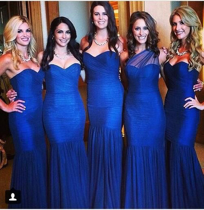 Royal Blue Mermaid Custom Made Bridesmaid Dresses,Bridesmaid Dresses,Bridesmaid Dresses On Sale, B08 - 472