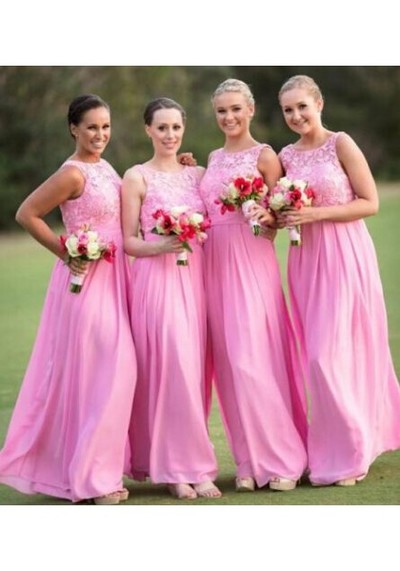 Real Made Custom Made Long Bridesmaid Dresses,Scoop Bridesmaid Dresses,Long Bridesmaid Dresses On Sale, B01 - 484