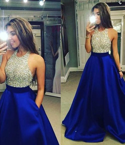 Beading Custom Made A-Line Charming Prom Dress,Formal Dresses,Satin Evening Dresses On Sale, T45 - 329