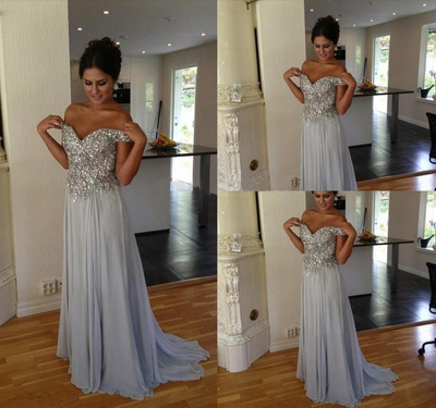 Off the shoulder A-Line Prom Dress,Beading Formal Dresses,Evening Dresses On Sale, T21 - 334