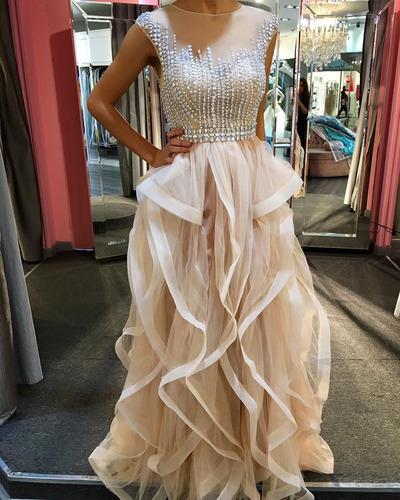 Beading Real Made Charming Prom Dress,Tulle Formal Dresses,Evening Dresses On Sale, T24 - 324