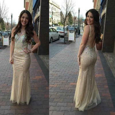 Mermaid Beading Custom Made Charming Prom Dress,Backless Formal Dresses,Long Evening Dresses On Sale, T54 - 347
