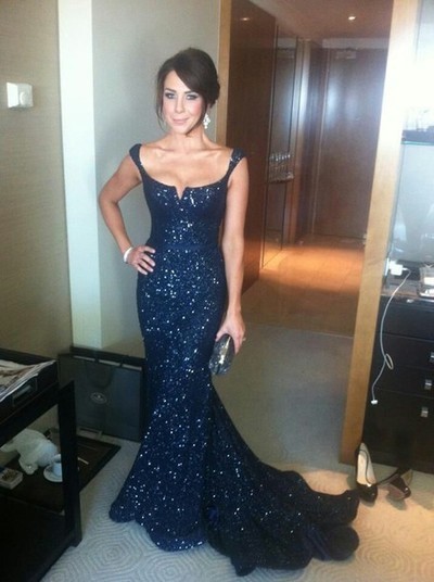 Dark Navy Beading Custom Made Prom Dresses,Long Evening Dresses,Prom Dresses On Sale, T140 - 394