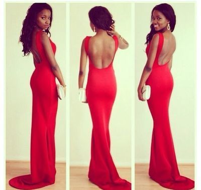 Backless Mermaid Red Charming Prom Dresses,Long Evening Dresses,Prom Dresses On Sale, T155 - 406