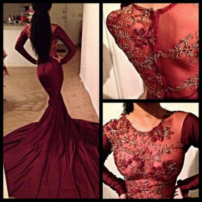 Burgundy Charming Prom Dresses,Long Evening Dresses,Prom Dresses On Sale, T001 - 401