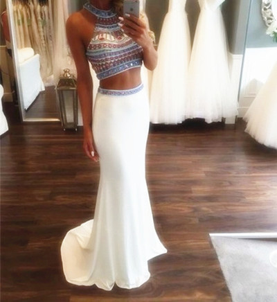 Two Pieces Mermaid Beading Charming Prom Dresses,Long Evening Dresses,Prom Dresses On Sale, T171 - 412