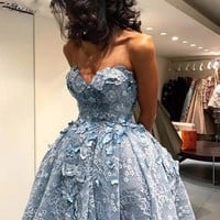 High-low lace prom dresses for teens, evening dresses - Thumbnail 1