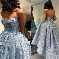 High-low lace prom dresses for teens, evening dresses - Thumbnail 2