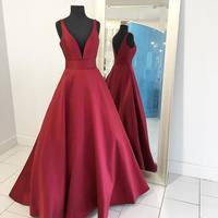 Elegant burgundy long prom dress,burgundy evening dresses - Thumbnail 1