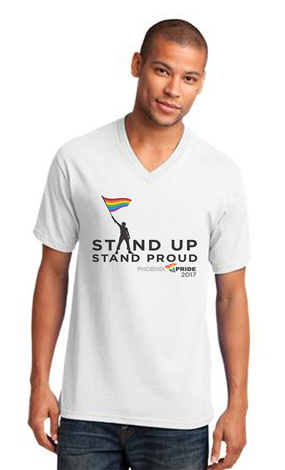 2017 Phoenix Pride Official V Neck T-shirt