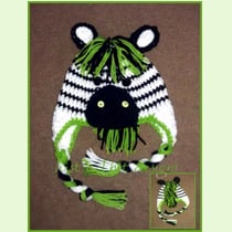 Crocheted Zebra Hat - boy