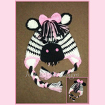 Crocheted Zebra Hat - girl