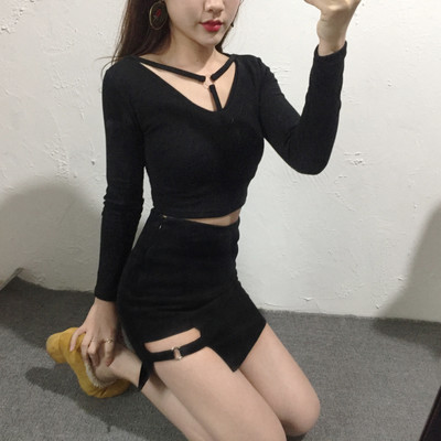 Sexy bondage goth skirt and top